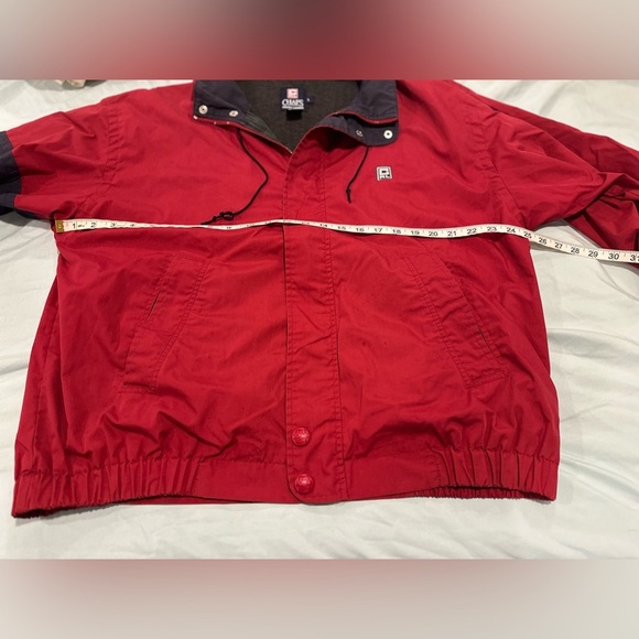 VTG 90s Chaps Ralph Lauren Jacket Mens Sz:L Red Blue Hooded Windbreaker Full Zip - Picture 4 of 13